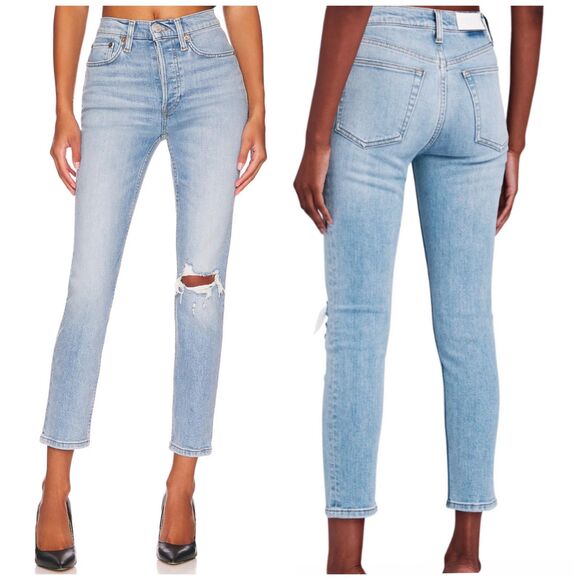 New RE / DONE 90s High Rise Ankle Crop Jeans